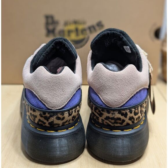 Dr. Martens Buzz 5-Eye Light Tan & Powder Pink Leopard and Suede Shoes UK 7 NIB - Picture 7 of 15